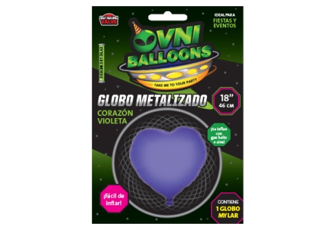 GLOBO 18 CORAZON VIOLETA