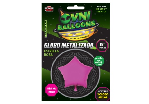 GLOBO 18 ESTRELLA ROSA