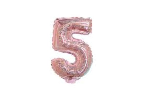 GLOBO 14 NUMERO HOLOGRAFICO ROSA GOLD 5