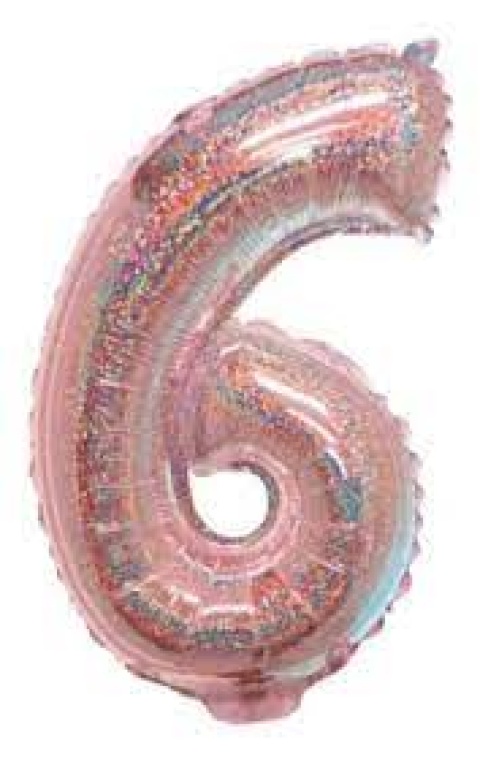 GLOBO 14 NUMERO HOLOGRAFICO ROSA GOLD 6