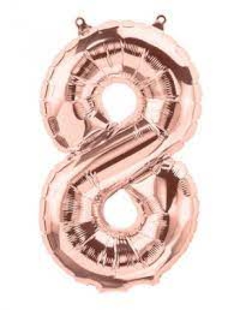 GLOBO 34 NUMERO ROSA GOLD 8