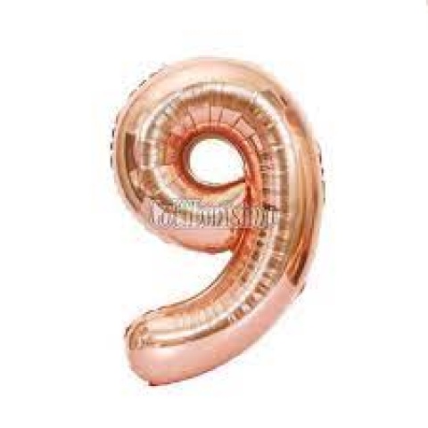 GLOBO 34 NUMERO ROSA GOLD 9