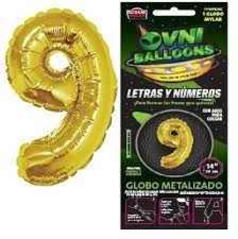 GLOBO 14 NUMERO HOLOGRAFICO DORADO 9