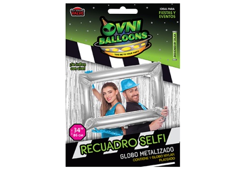 GLOBO 34 RECUADRO SELFIE PLATA