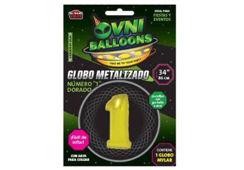 GLOBO 34 NUMERO DORADO 1