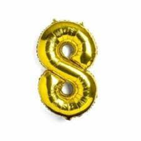 GLOBO 34 NUMERO DORADO 8