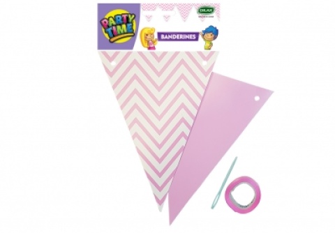 BANDERIN TRIANGULO ZIGZAG ROSA