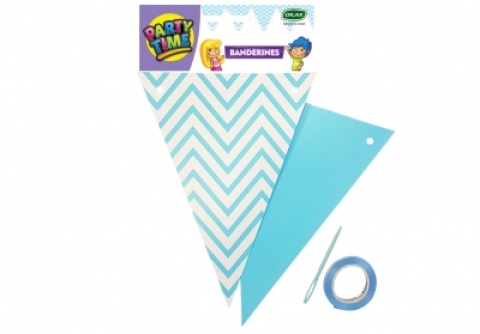 BANDERIN TRIANGULO ZIGZAG CELESTE