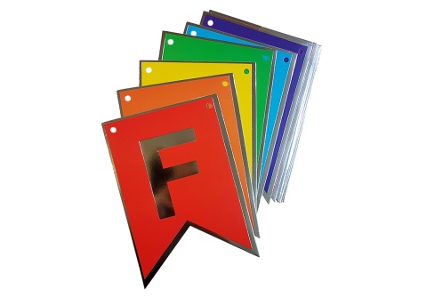 BANDERIN PARTY TIME F/CUMPLE MULTICOLOR PLATA