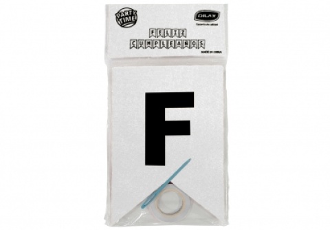 BANDERIN GLITTER F/CCUMPLE BLANCO/NEGRO