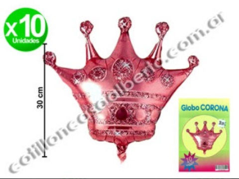 GLOBO METAL 30CM CORONA ROSA GOLD