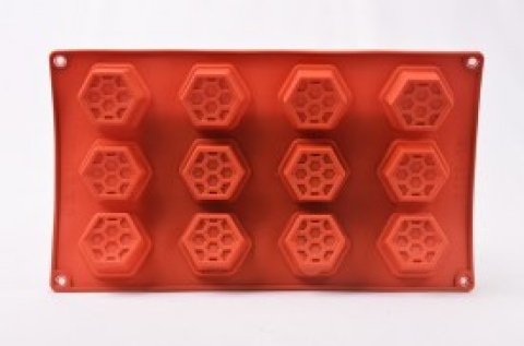 MOLDE ROJO SIL 12 HEXAGONO PANAL