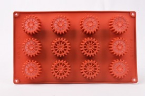 MOLDE ROJO SIL 12 CIRCULO ENGRANAJE