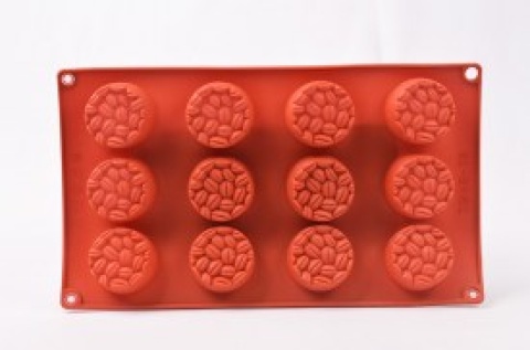 MOLDE ROJO SIL 12 CIRCULO C/CAFE