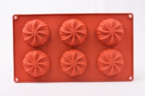 MOLDE ROJO SIL 6 FLOR PLANA