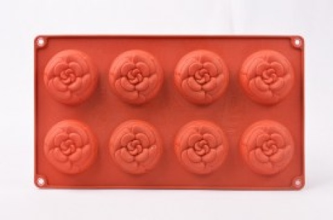 MOLDE ROJO SIL 8 FLOR ABIERTA