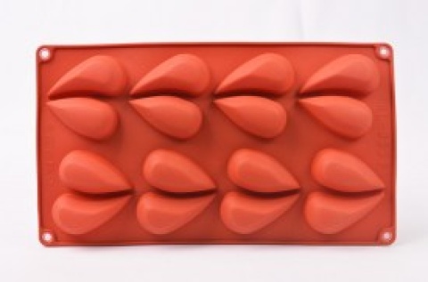 MOLDE ROJO SIL 8 CORAZON GOTA