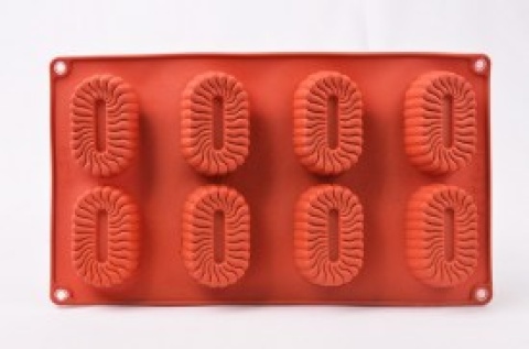 MOLDE ROJO SIL 8 FIGURA OVAL C/ONDA