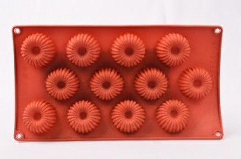 MOLDE ROJO SIL 12 FLOR