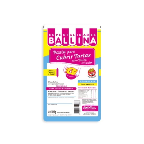 PASTA P/TORTA F/H AMARILLO X 500G