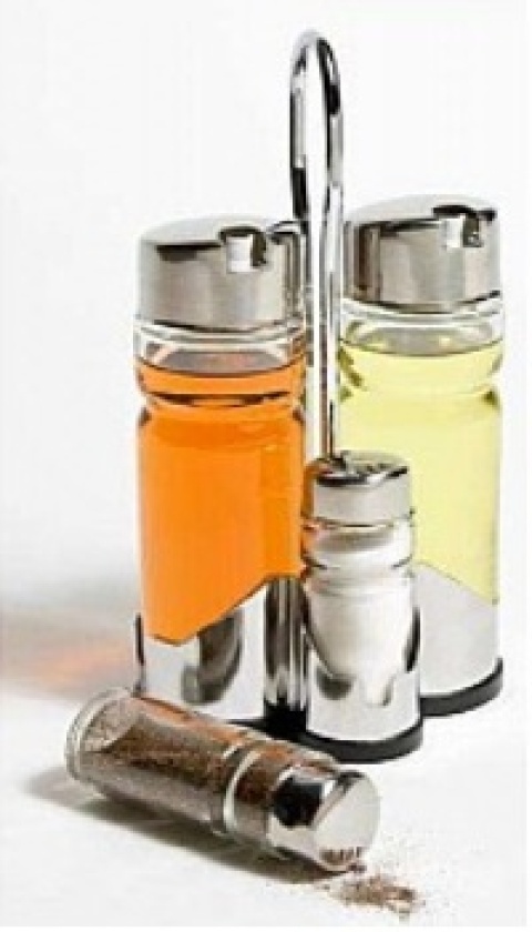 ACEITERA/VINAGRERA/ESPECIERO SET X 4 ACERO