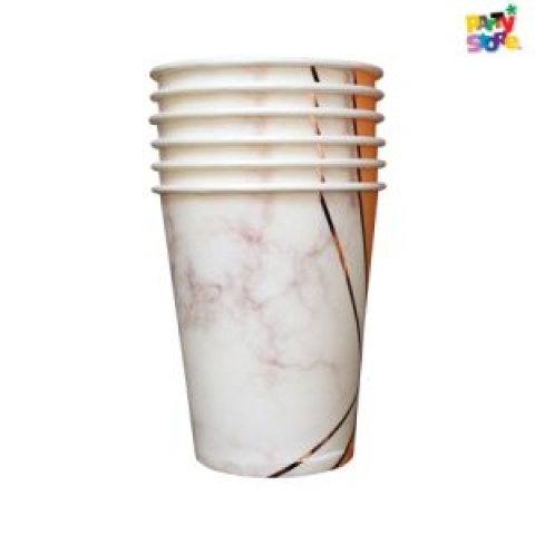 VASO POLIPAPEL MARMOLADO ROSA GOLD X 6