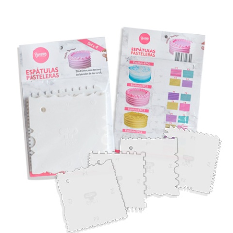 ESPATULA PEINE PASTELERA SET X 4