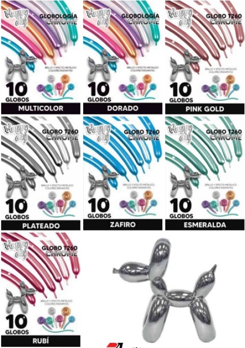 SET GLOBOLOGIA CHROME ESMERALDA X 10