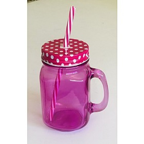 JARRO CON TAPA FUCSIA 450ML