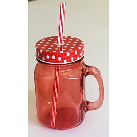 JARRO CON TAPA ROJO 450ML