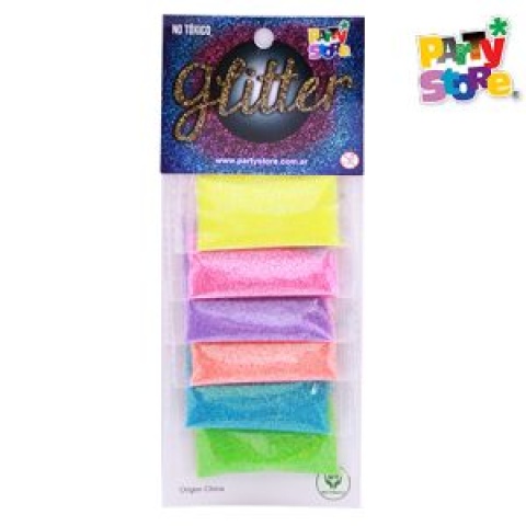 GLITTER PACK X 6 SURTIDO IRIDISCENTE