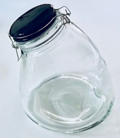 FRASCO VIDRIO CON TAPA BLANCA/NEGRA 1780ML