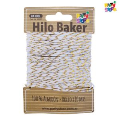 HILO BICOLOR BAKER TWINE BLANCO Y DORADO X 10MTS