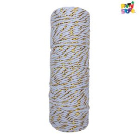 HILO BICOLOR BAKER TWINE BLANCO Y DORADO X 50MTS