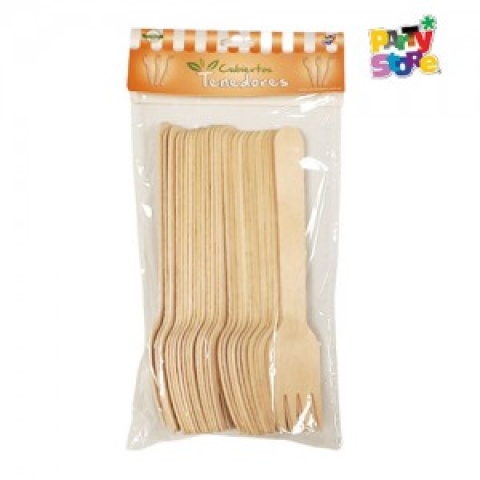 TENEDOR BAMBU 17cm - Bolsa x 25 un
