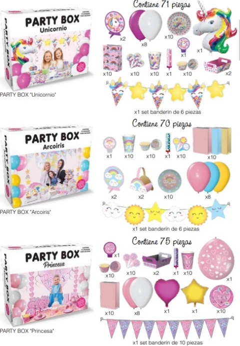 PARTY BOX ARCO IRIS 70P.