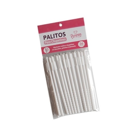 PALITOS P/CHUPETIN BLANCO 10CM X 36U