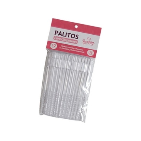 PALITOS P/CHUPETIN TRANSP 10CM X 36U