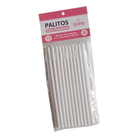 PALITOS P/CHUPETIN BLANCO 13CM X 24U