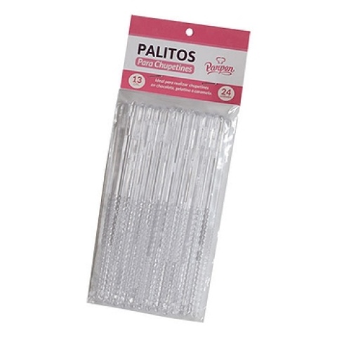 PALITOS P/CHUPETIN TRANSP 13CM X 24U