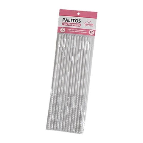 PALITOS P/CHUPETIN TRANSP 20CM X 12U