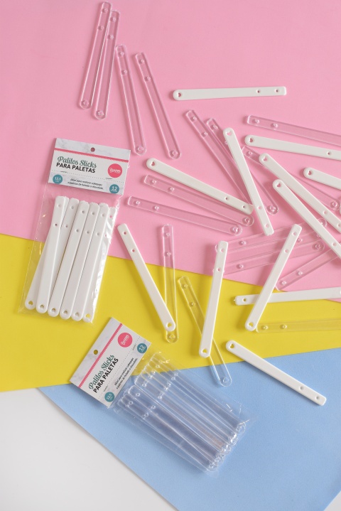 PALITOS STICK TRANSPARENTES X 12 ( 12.5CM)