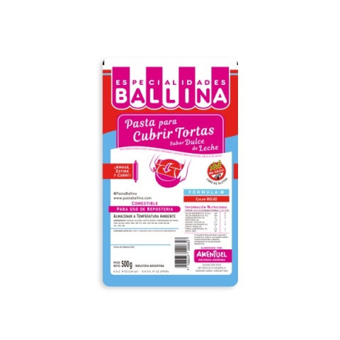 PASTA P/TORTA F/H ROJO X 500G