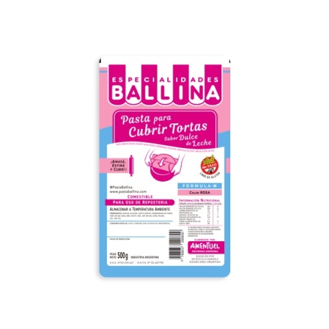 PASTA P/TORTA F/H ROSA X 500G