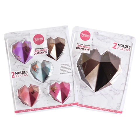 SET PLACAS CORAZON DIAMANTES