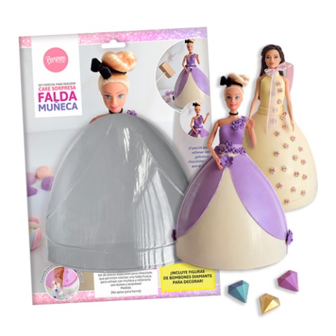 SET PLACAS CAKE SORPRESA POLLERA