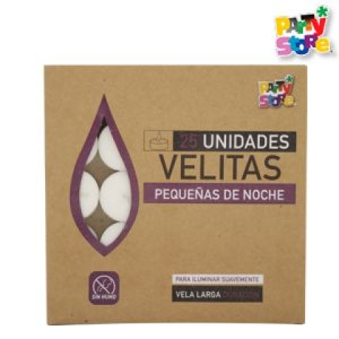 VELA NOCHE C/PORTAV 1.45 CM X 25U