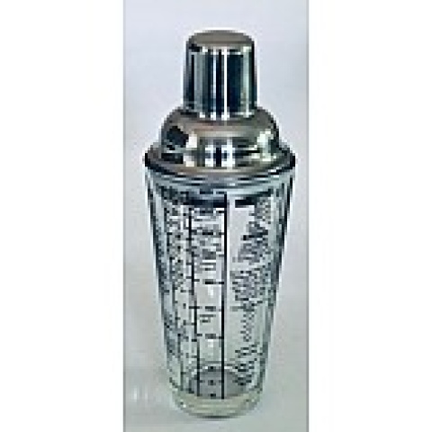 COCTELERA VIDRIO Y ACERO 400ML