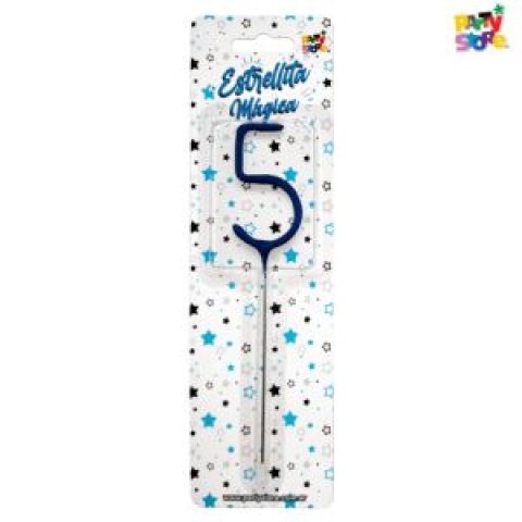 VELA NUMERO ESTRELLITA 5