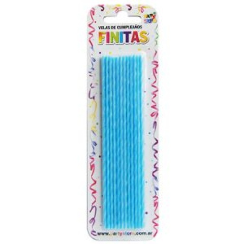 VELA FINITA 17CM CELESTE X 24